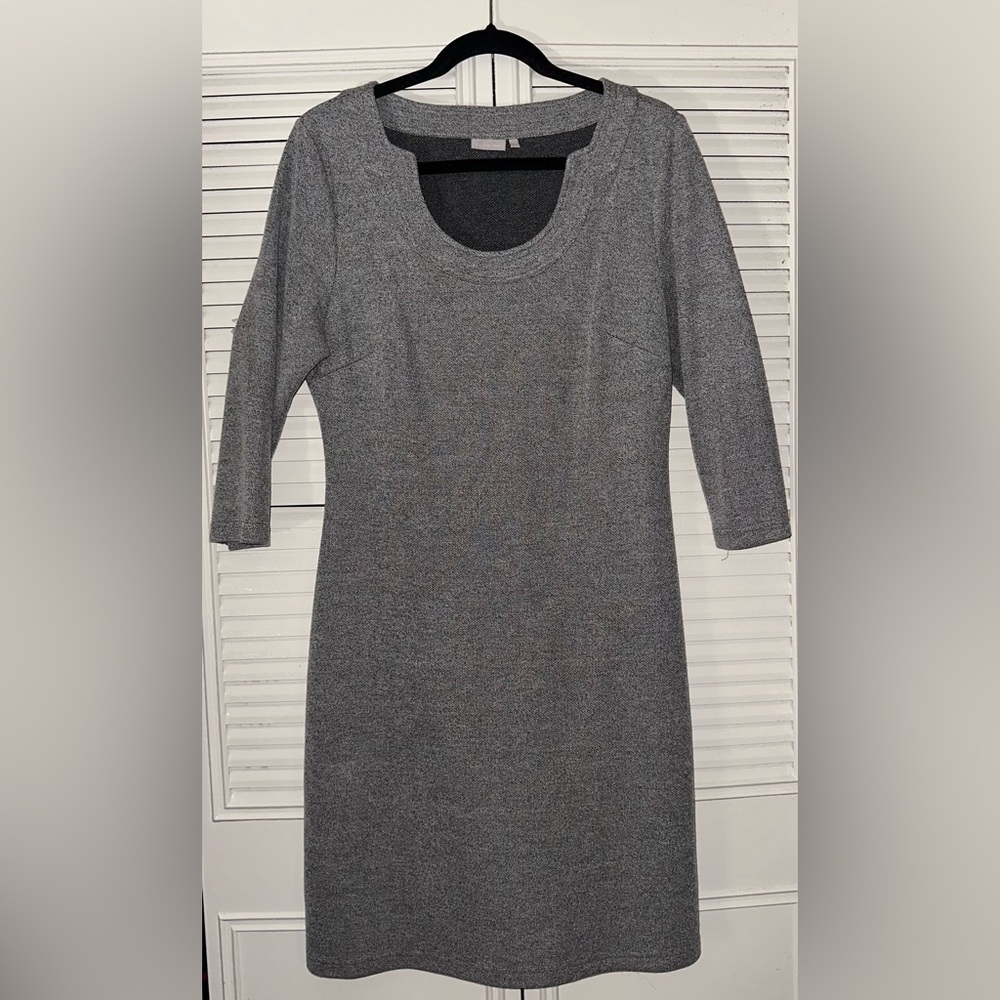 Ellie Kai Women's Gray Tencel Cotton Knit Sheath Dress Size 14‎